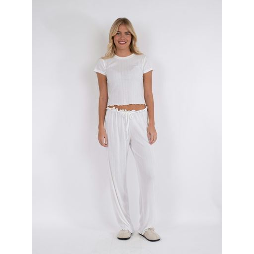 Neo Noir Lonnie Pointelle T-shirt, White, 34