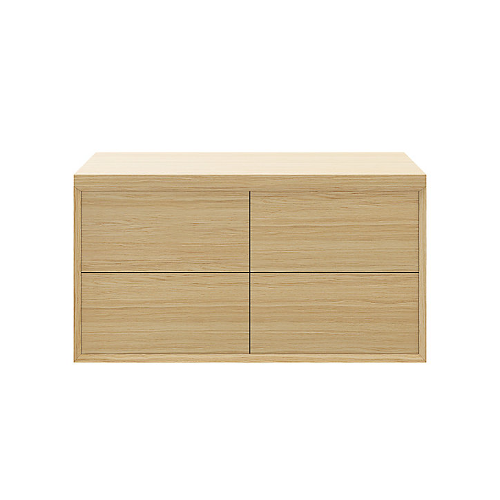 Meuble sous vasque à suspendre GoodHome Avela placage chêne 120 cm + plan de toilette Avela