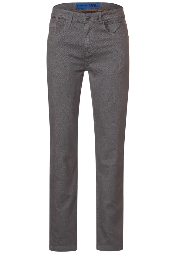 Slim Fit Hose mit Struktur - carbon grey