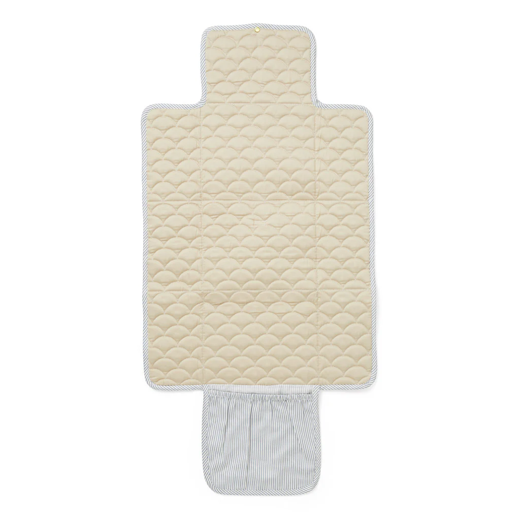 Pusle Underlag, Quiltet - OCS Classic Stripes Blue, Praline