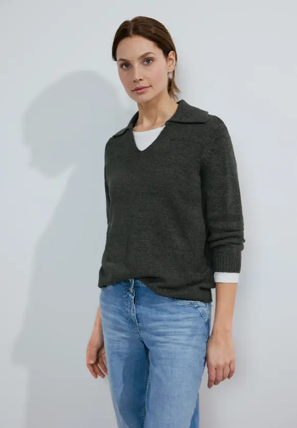 Polokragen Pullover - strong khaki
