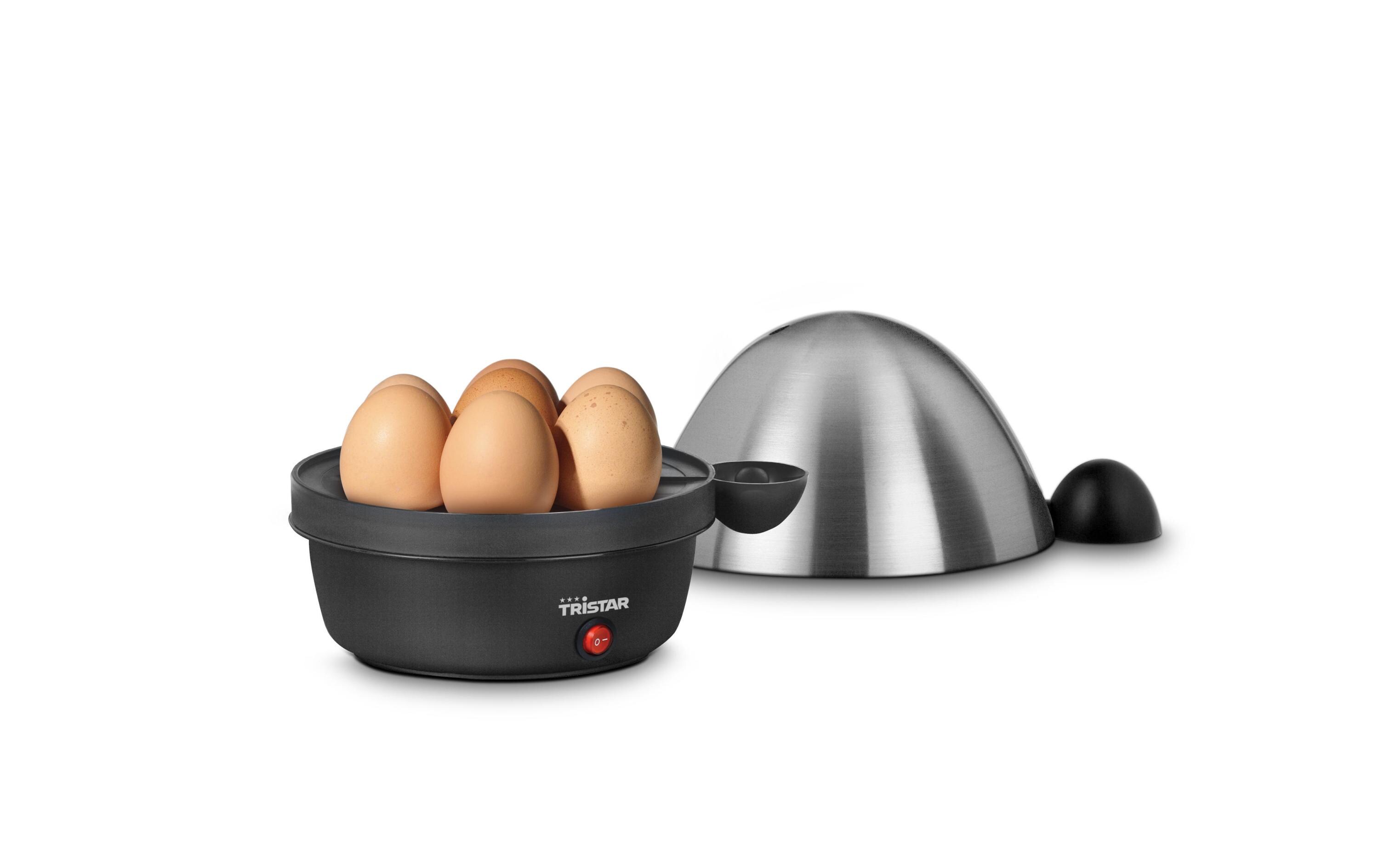 Eierkocher EK-3076 7, Schwarz/SilberEierkocher mit Messbecher für weich-, mittelhart- oder hartgekochte Eier