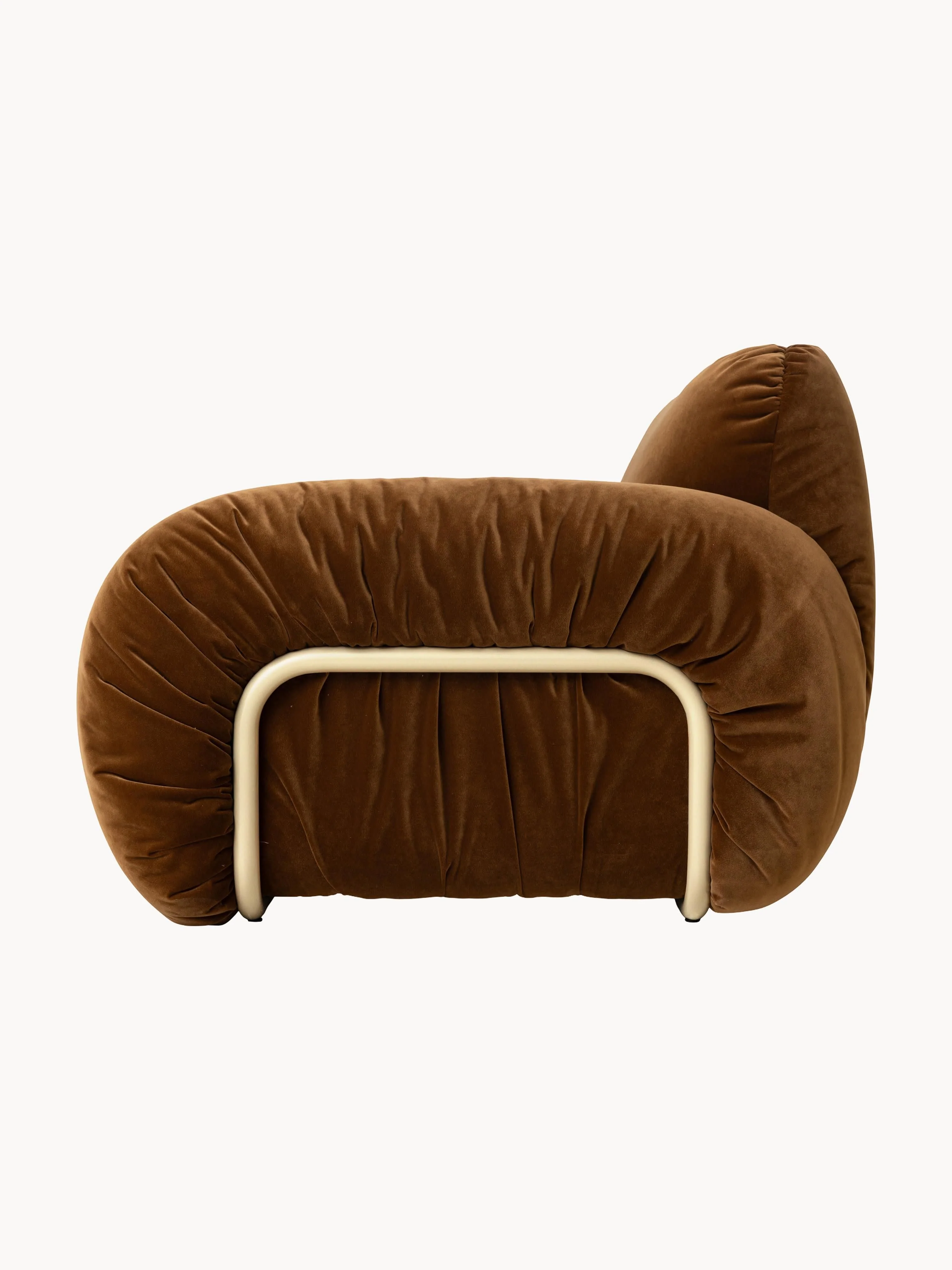 Handgemaakte fluwelen lounge fauteuil Arc