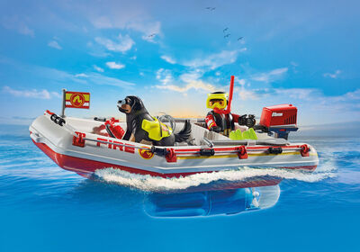Playmobil 71464 Action Heroes Byggesett Brannbåt med Vannscooter