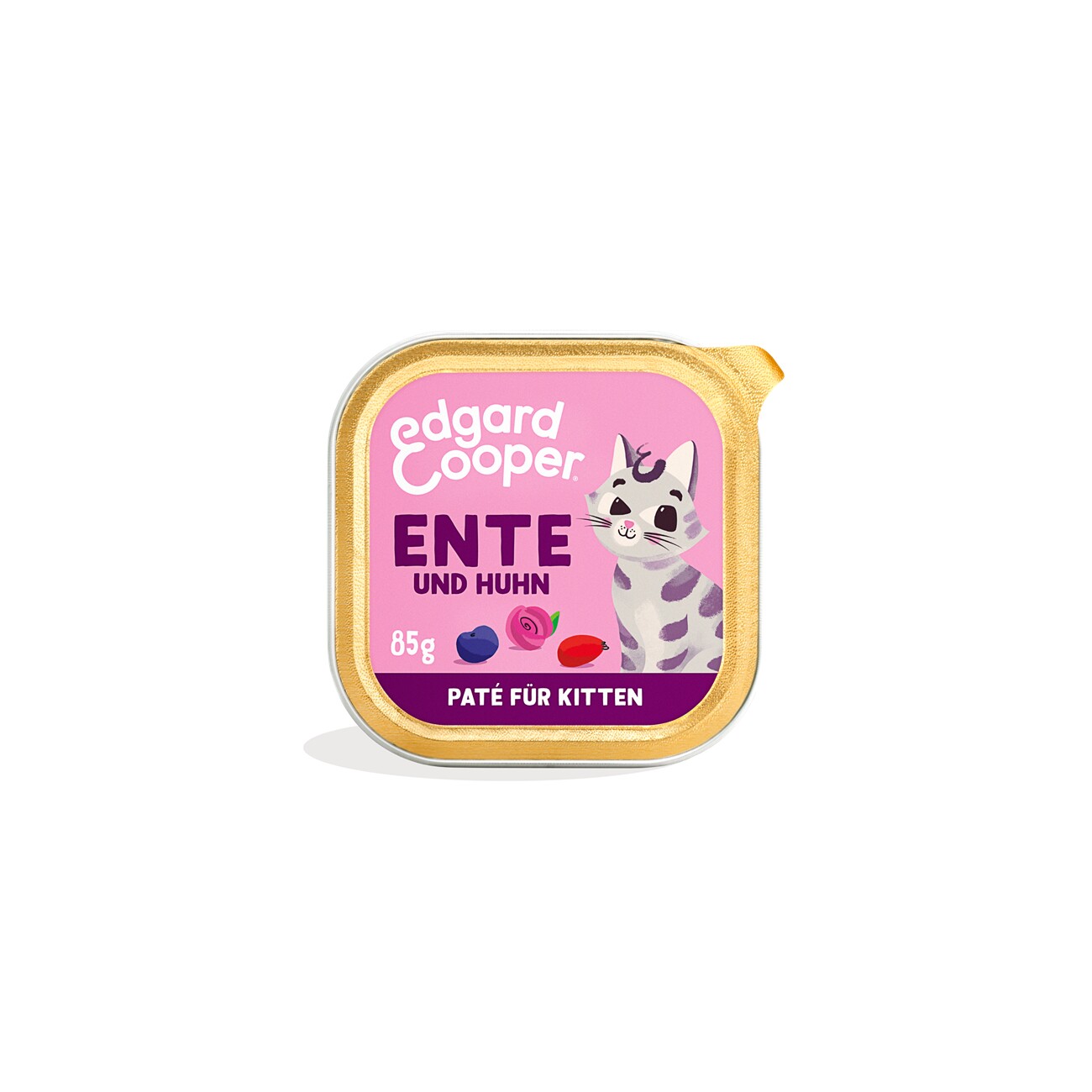 Edgard & Cooper Nassfutter Katze Kitten Paté Ente und Huhn 16x85 g
