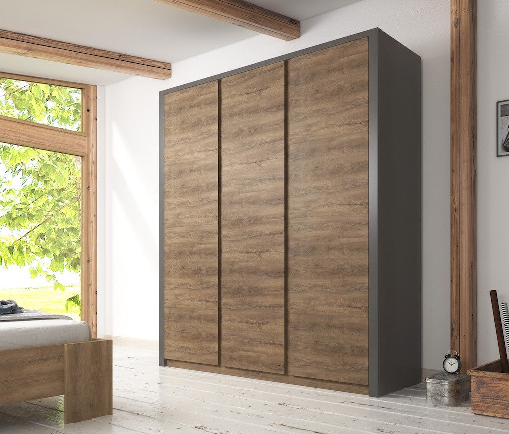 Monaco - Slaapkamer - Eiken/Grijs - 160x200 cm - Groot