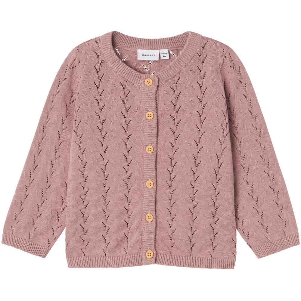 Køb Name It Deauville Mauve Banni Strik Cardigan Noos