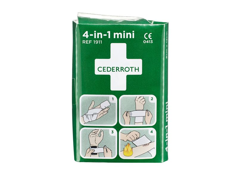 Cederroth Erste Hilfe Blutstiller 4 in 1 Mini Verband, Kompresse und Bandage