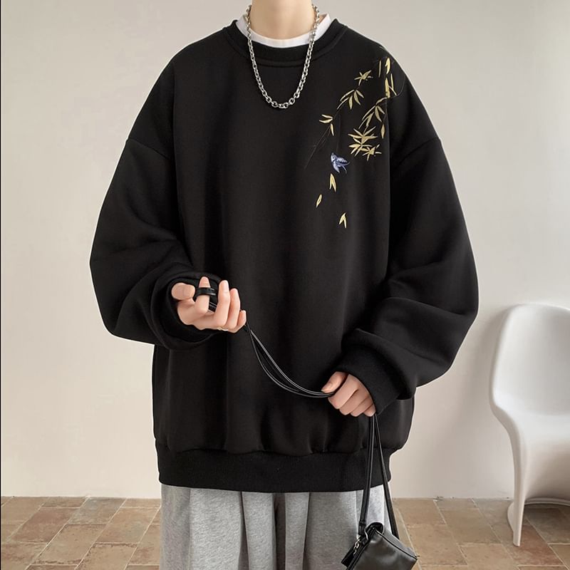 emeisa - Sweatshirt met ronde hals en borduursel