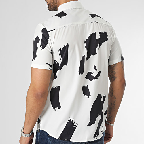 Chemise Manches Courtes Blanc Noir