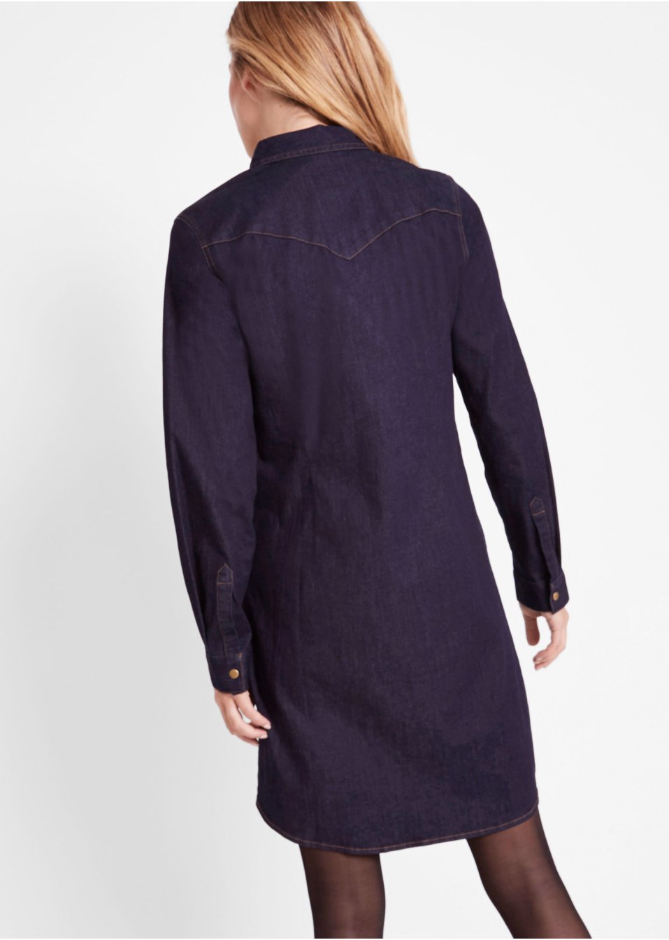 Robe en jean avec élasthanne, manches longues