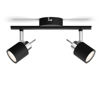 Philips Meranti opbouwspot zwart 2x 35W