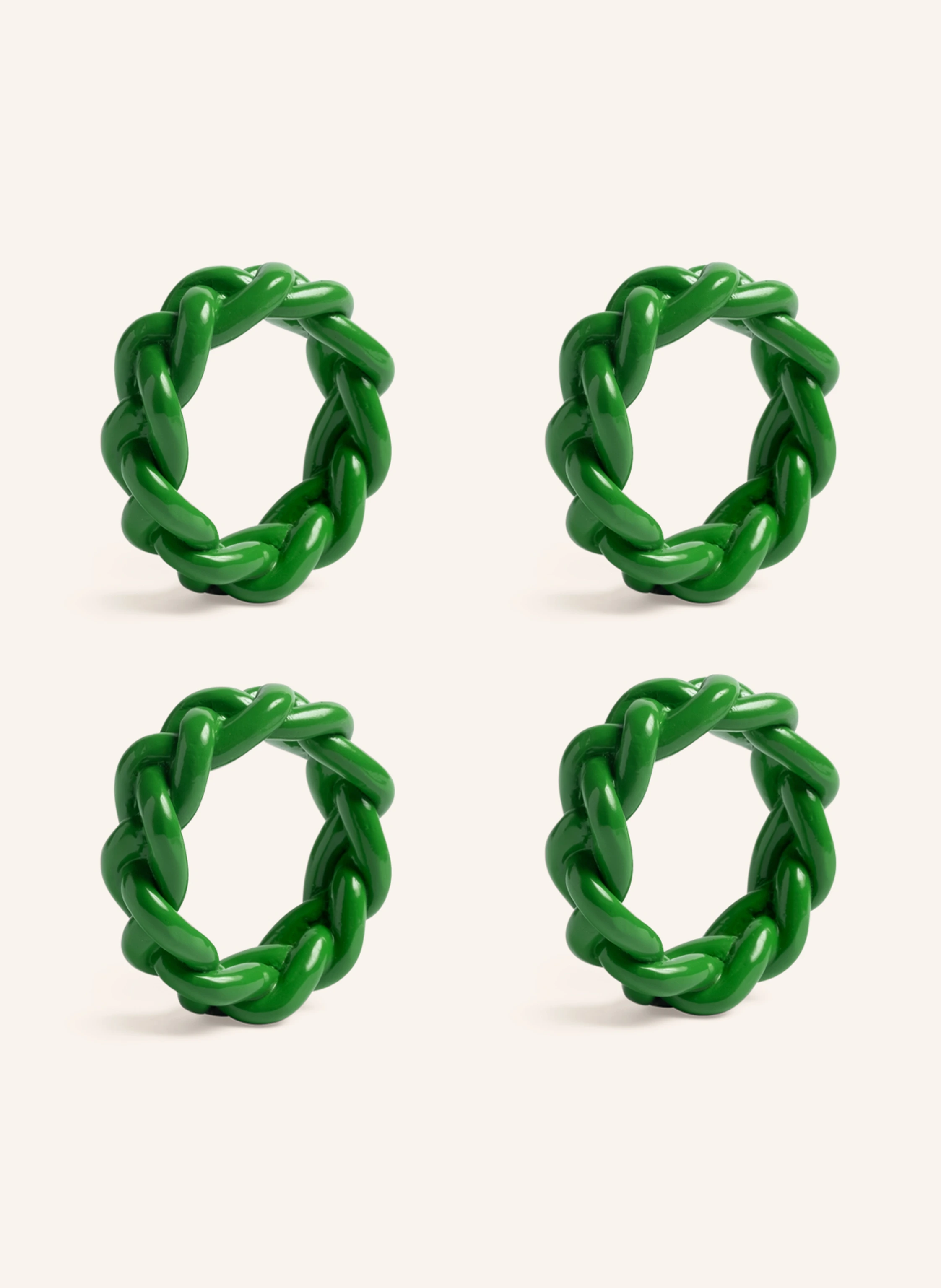 &k amsterdam 4er-Set Serviettenringe BRAID