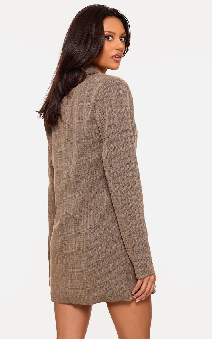 Chocolat Robe Blazer À Fines Rayures Boutonnée