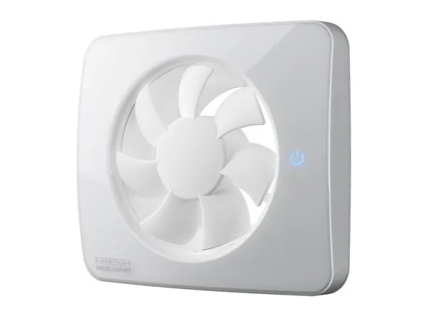 FRESH Ventilator Intellivent® Sky med touchpanel og App samt funktioner for tids-, hastigheds-, fugt- og lugtstyring. Max. 140 m³/h.