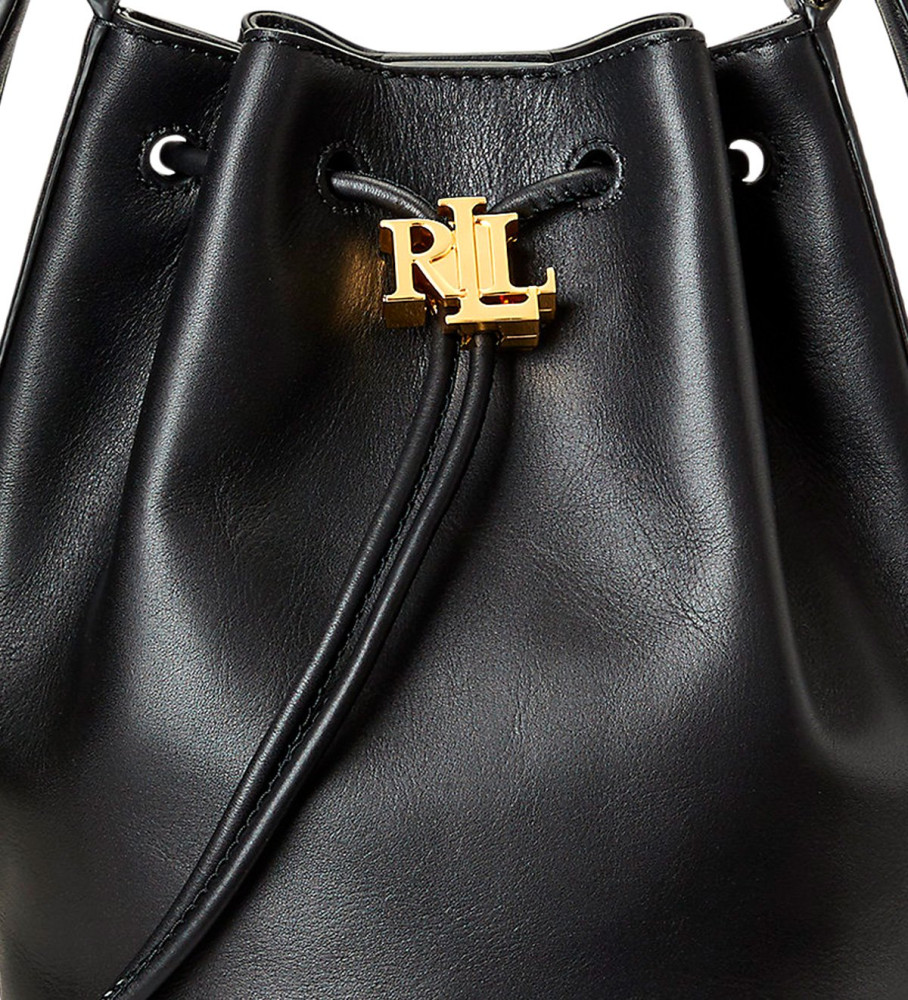 Bolsa de couro Ralph Lauren Andie, preta