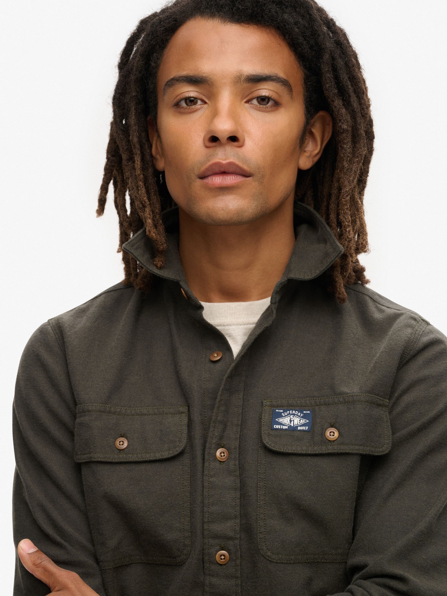 Bieslookgroen - Superdry Trailsman overhemd met relaxte pasvorm