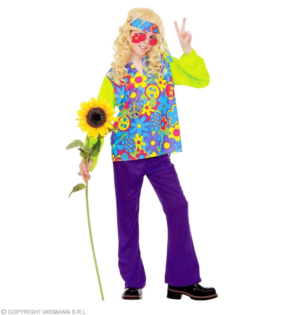 Hippie 60S Kostuum Jongen Bloemen