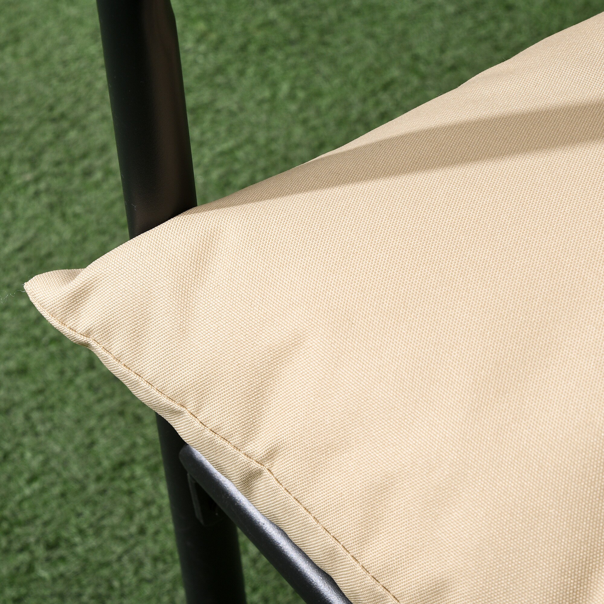Outsunny Bistro-Set mit 2 Stühlen und Beistelltisch beige 58L x 58B x 66H cm