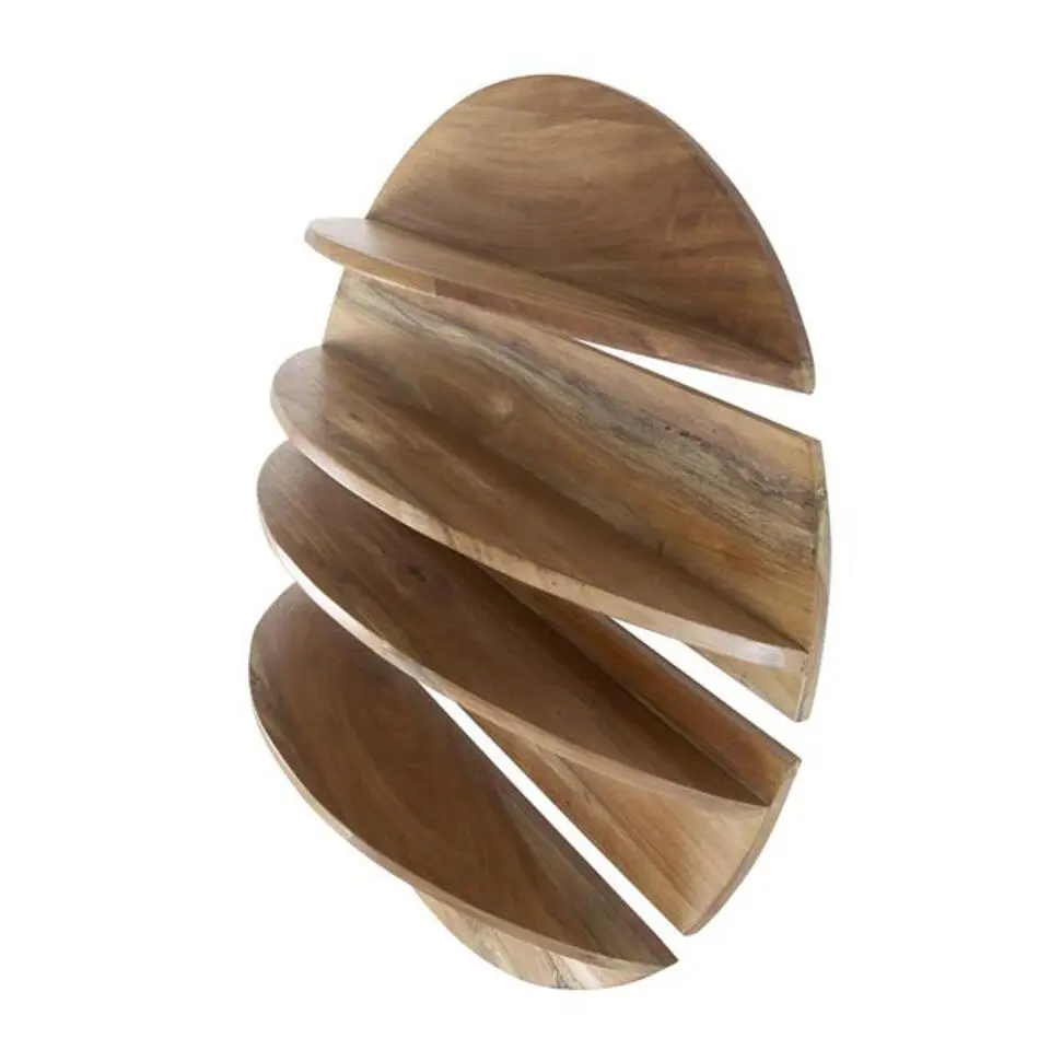 Hoyz Collection - Wandschap Set-4 Rond - Massief Margosa Naturel