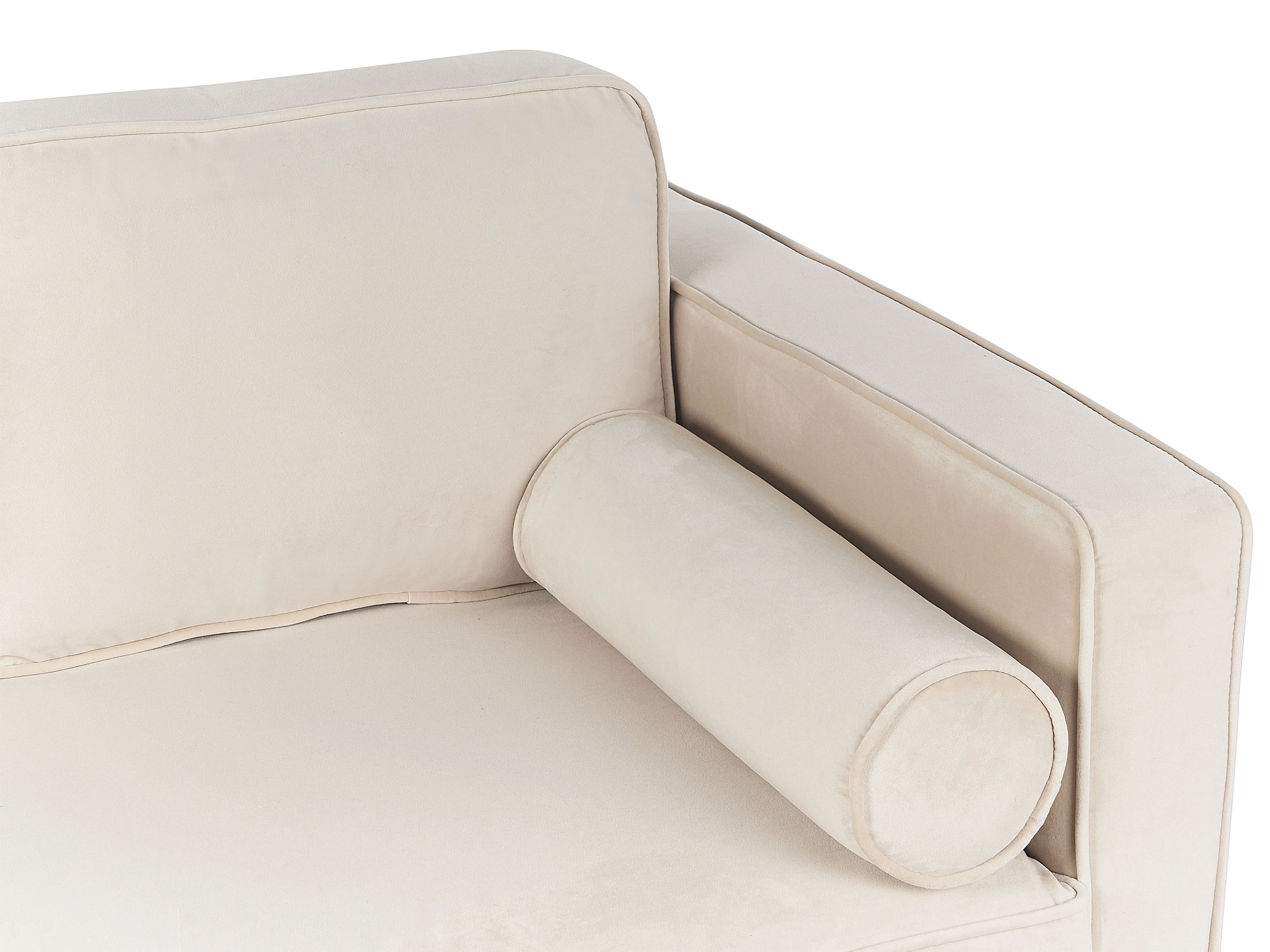 Rechtszijdige chaise longue MIRAMAS Fluweel Beige