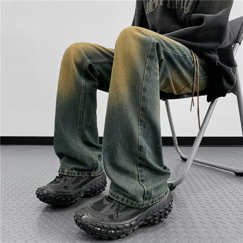 Cowpow - Mid Rise Washed Bootcut Jeans