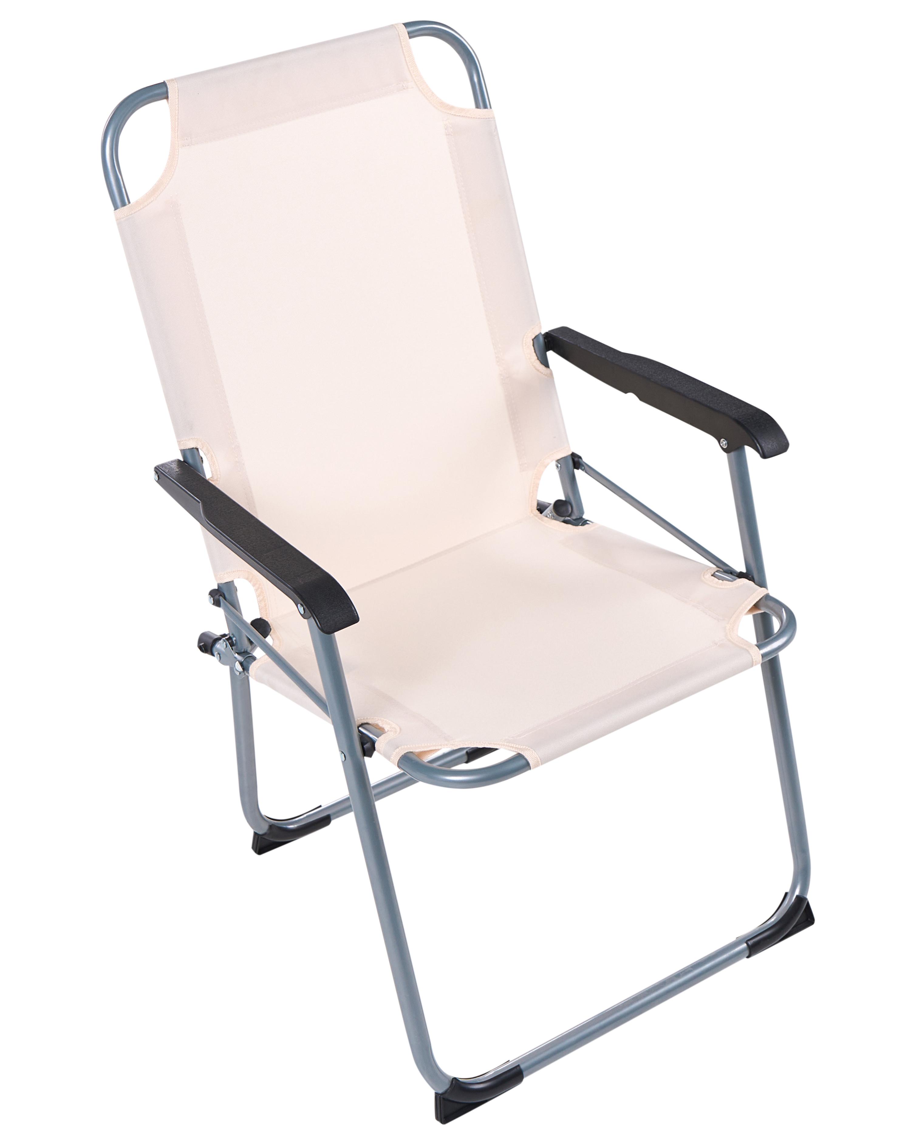 Set van 4 tuinstoelen GALATSI inklapbaar Metaal Beige