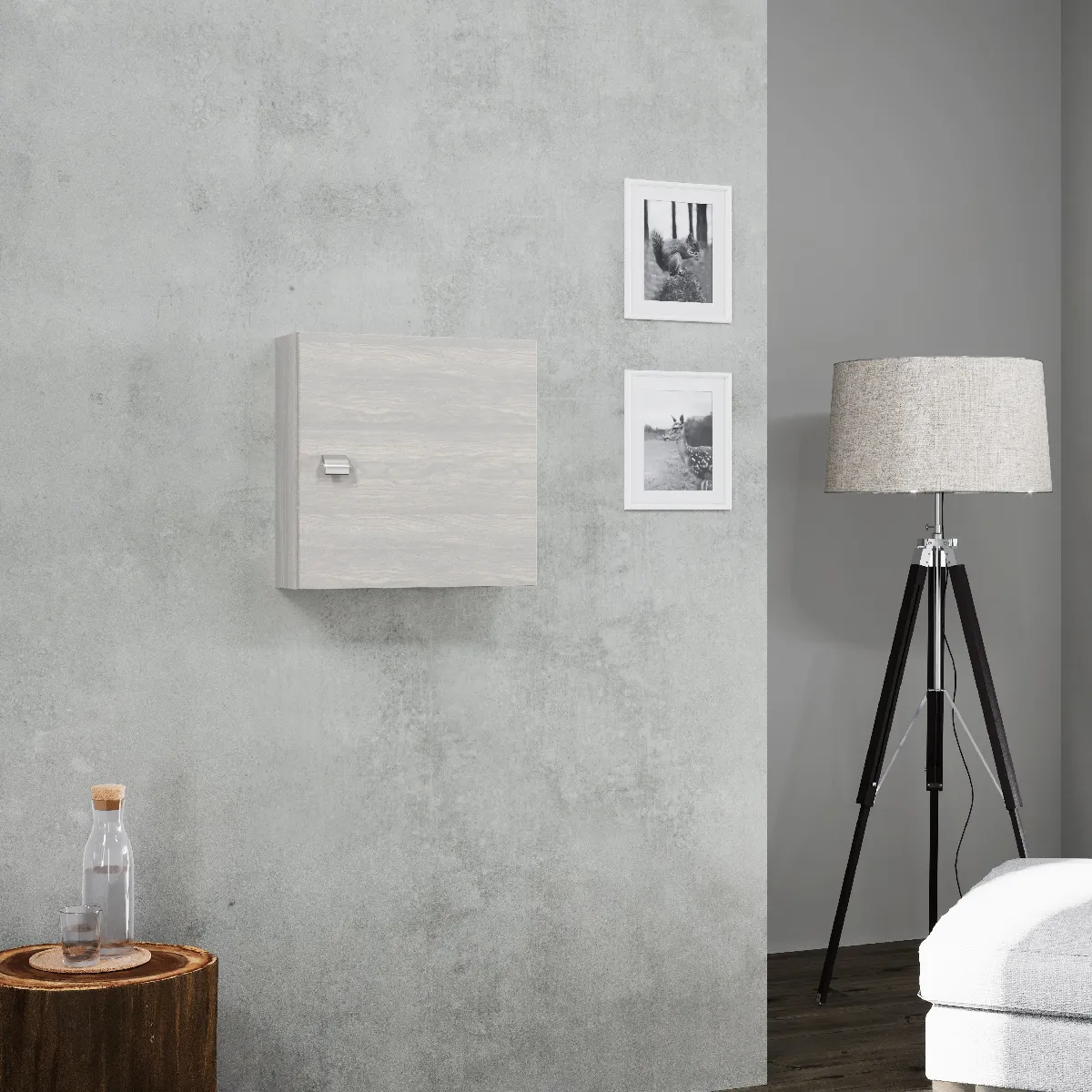 Kiamami Valentina kiamami_valentina Cube mural gris bois 45 cm