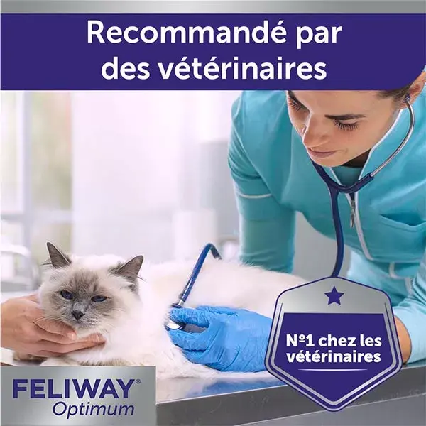 Feliway Optimum Pack éco 3 recharges Anti-stress chat nouvelle formule 3x30 jours