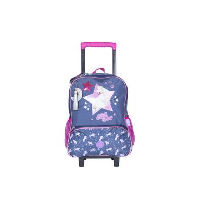 Sac à dos à roulettes Bella Sara Cosmic - 2 compartiments - gris - Kid'Abord