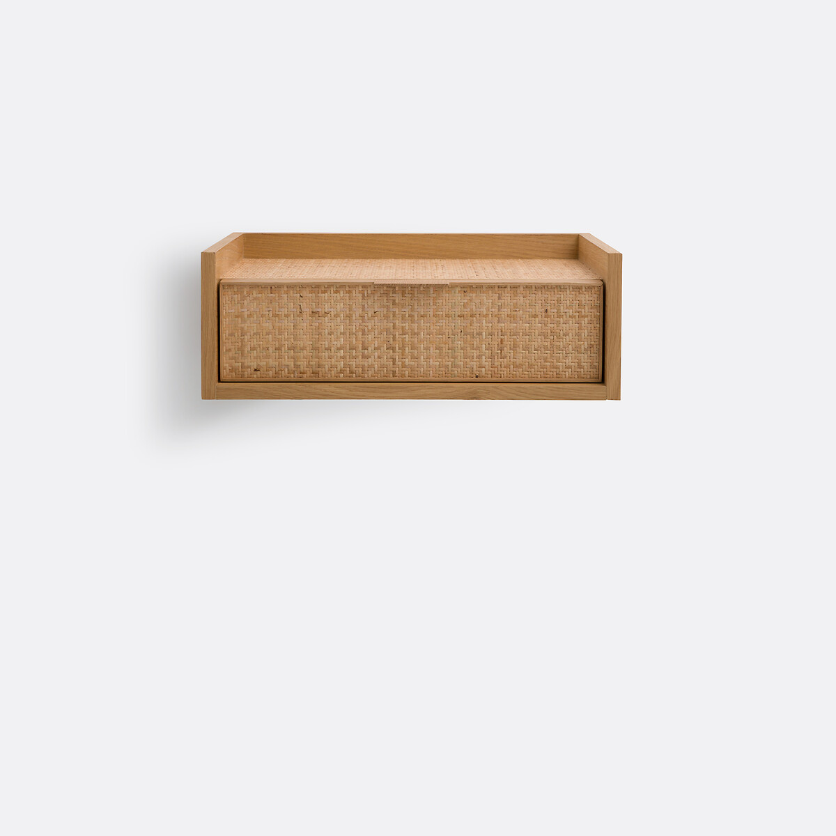 LA REDOUTE INTERIEURS<br>Mesinha de cabeceira de parede, 1 gaveta em rattan trançado, Louison