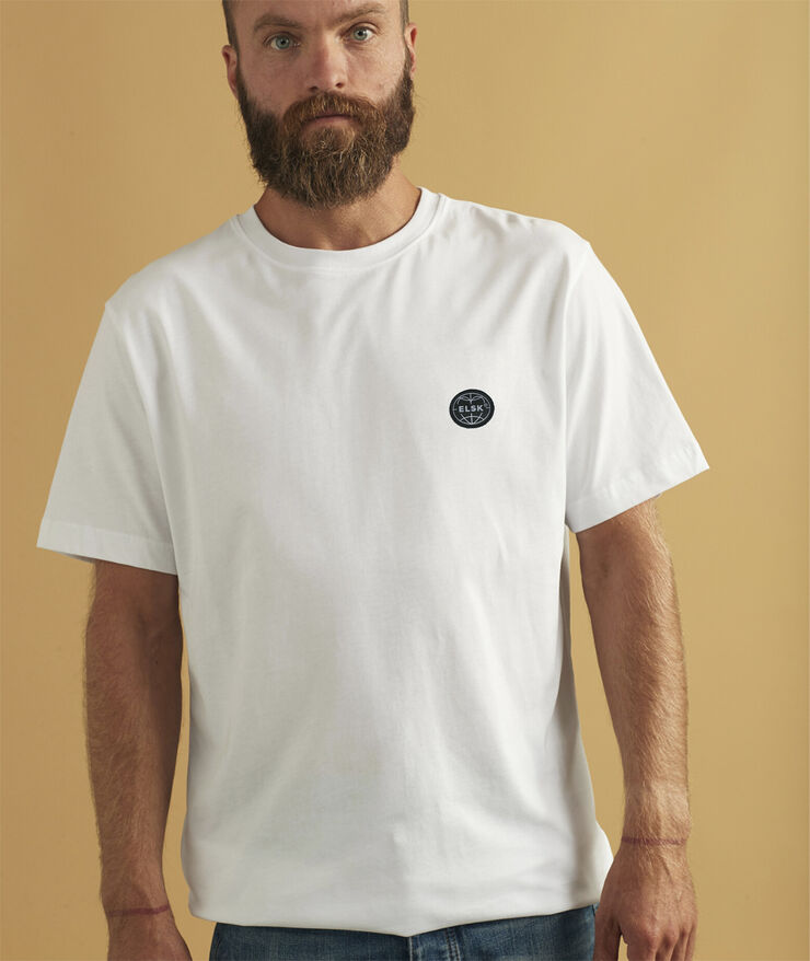 ELSK GLOBE MEN'S BRUSHED T-SHIRT 001 optic white