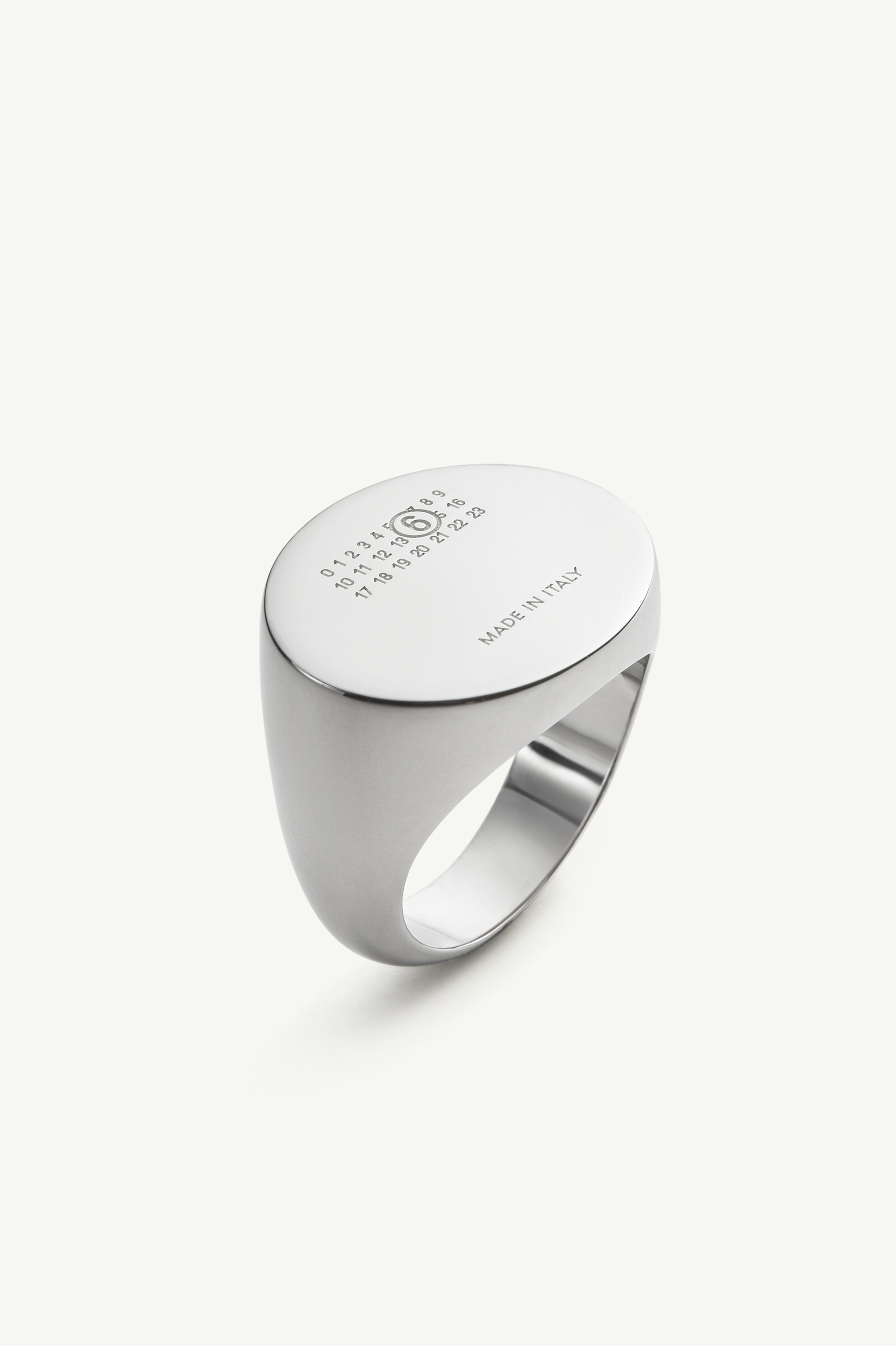 Bague ovale Numeric pour homme | MM6