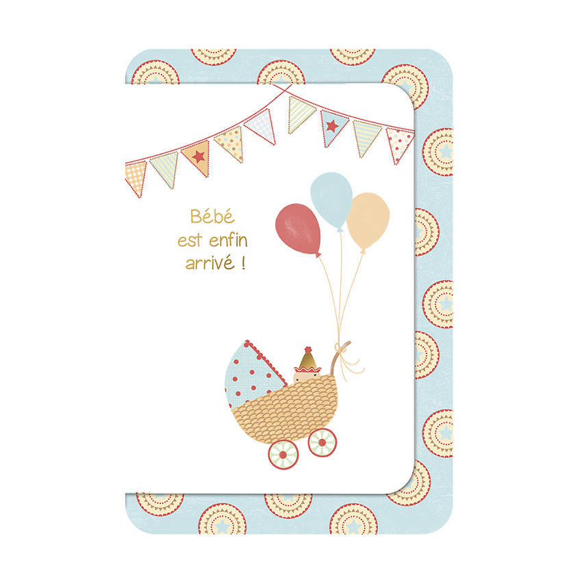 Faire-part de naissance avec enveloppe 