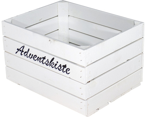 Houten adventsdoos, wit, 50x40x30 cm