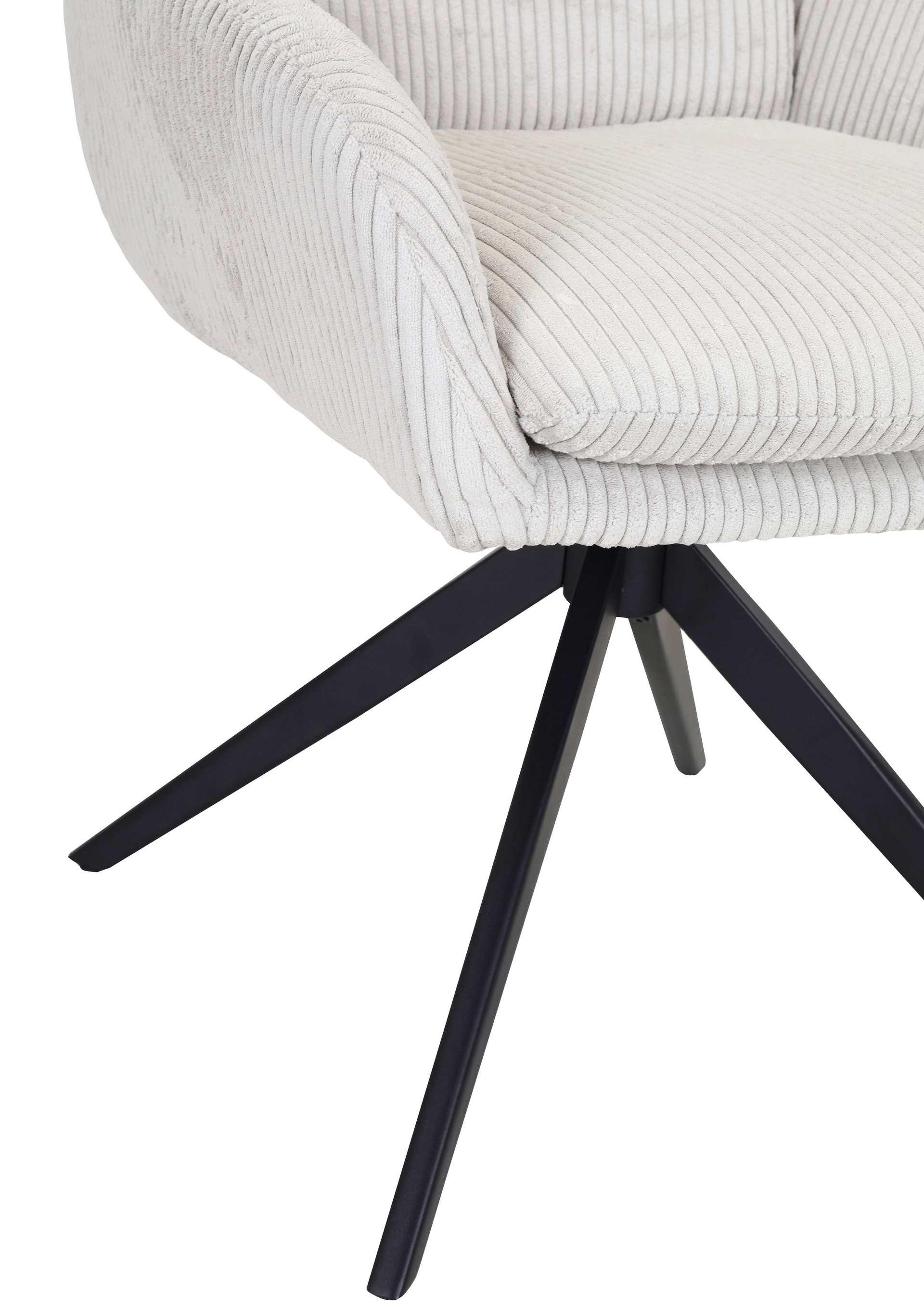 Drehsessel ALICE Cordbezug beige/schwarz