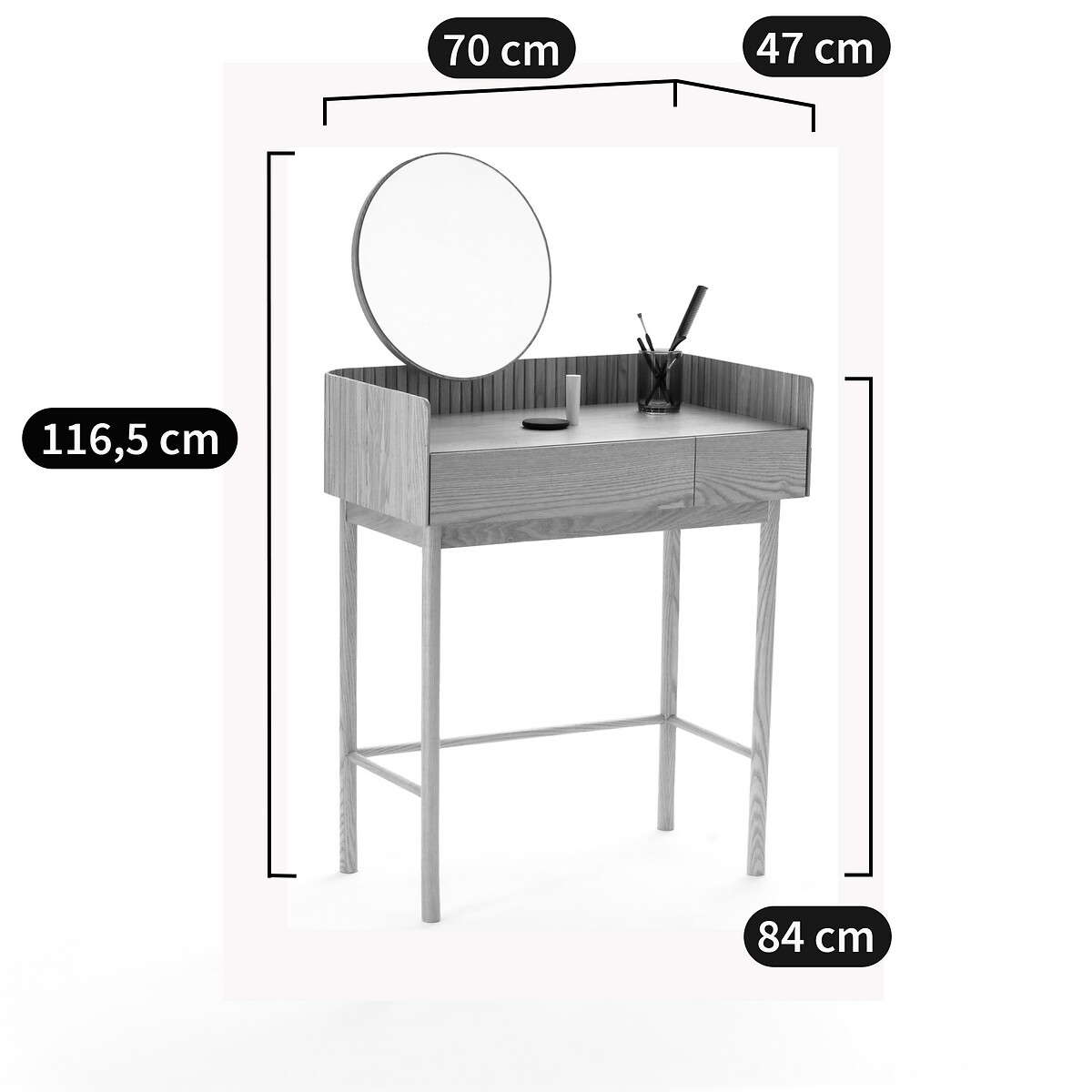 LA REDOUTE INTERIEURS<br>Toucador, 2 gavetas Latti