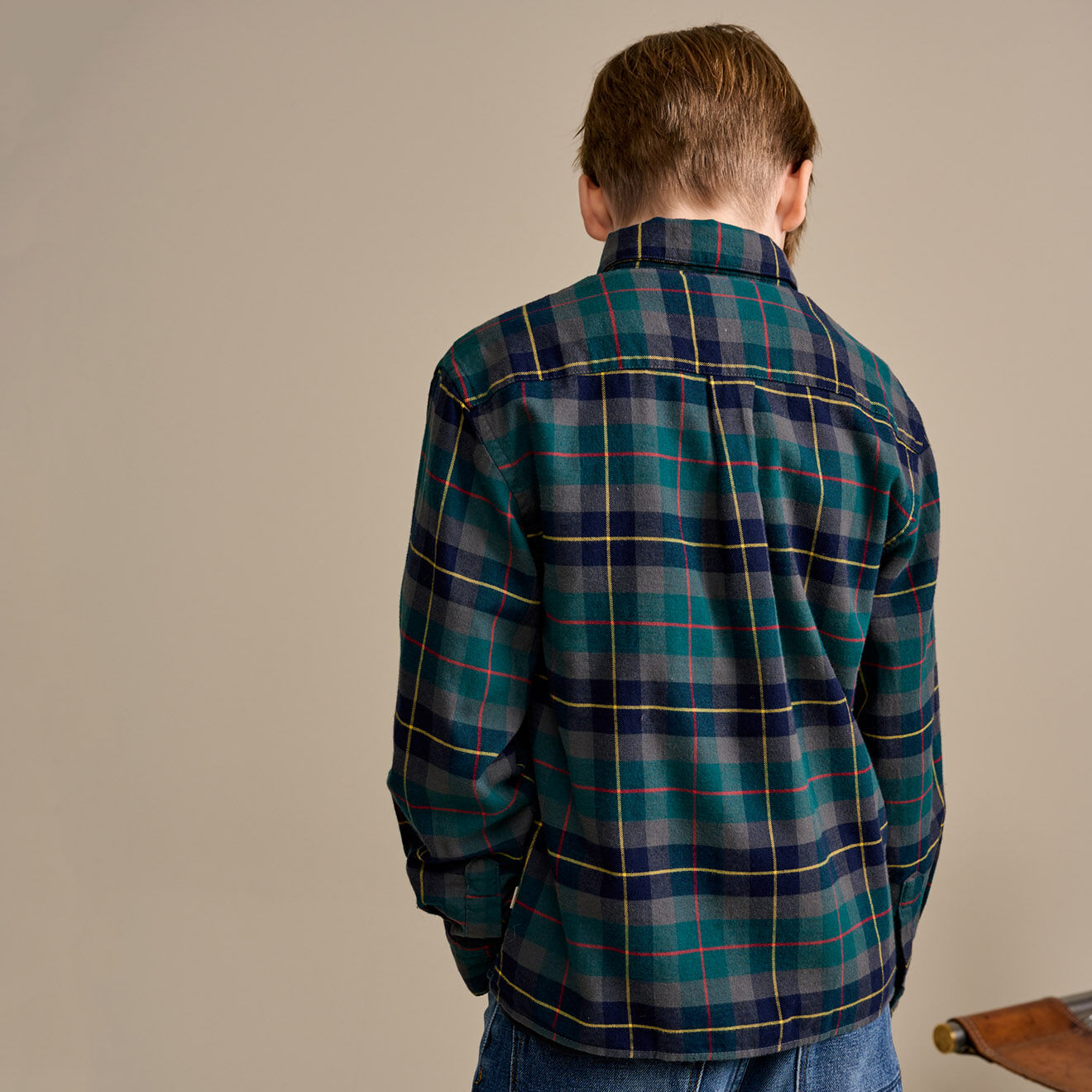 Bellerose Chemise Gulian à carreaux vert/marine