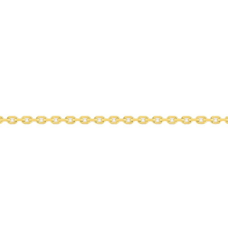 Chaîne mixte 40 cm - Forçat diamanté - Or 18 Carats - Largeur 0.97 mm