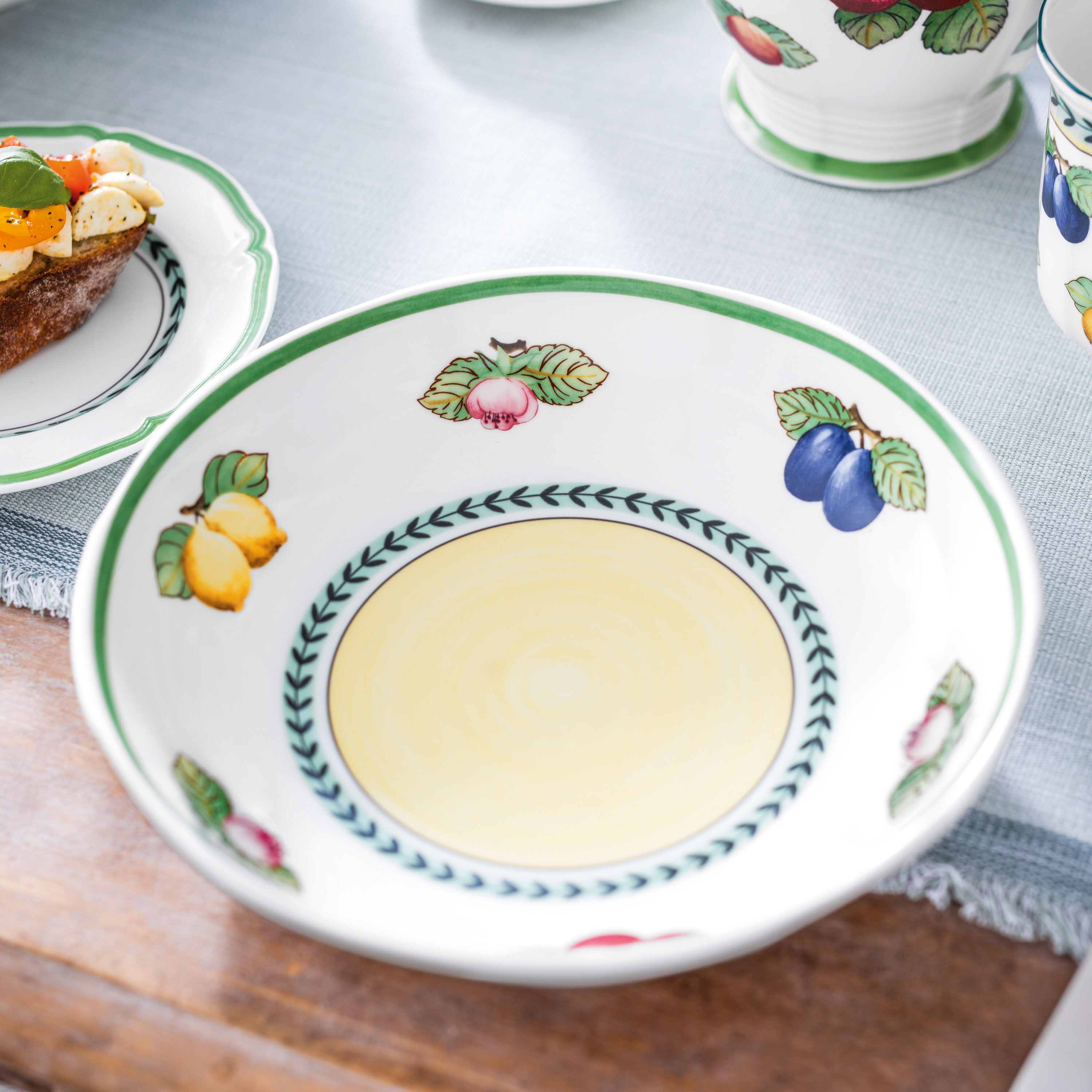 French Garden Dessert bowl Multi-colored, 17 oz, Premium Porcelain