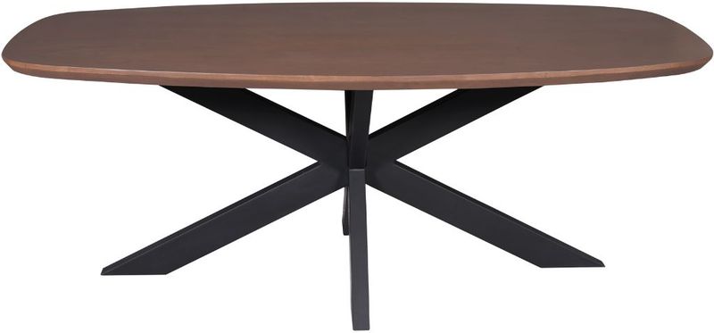 Madison - Eettafel - Walnut - Ovaal - Mangohout - Poot Black