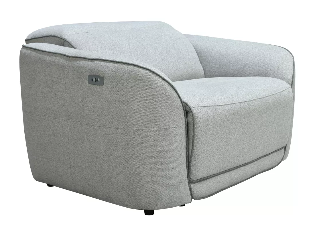 Fauteuil relax électrique en tissu chiné gris clair OZARTO