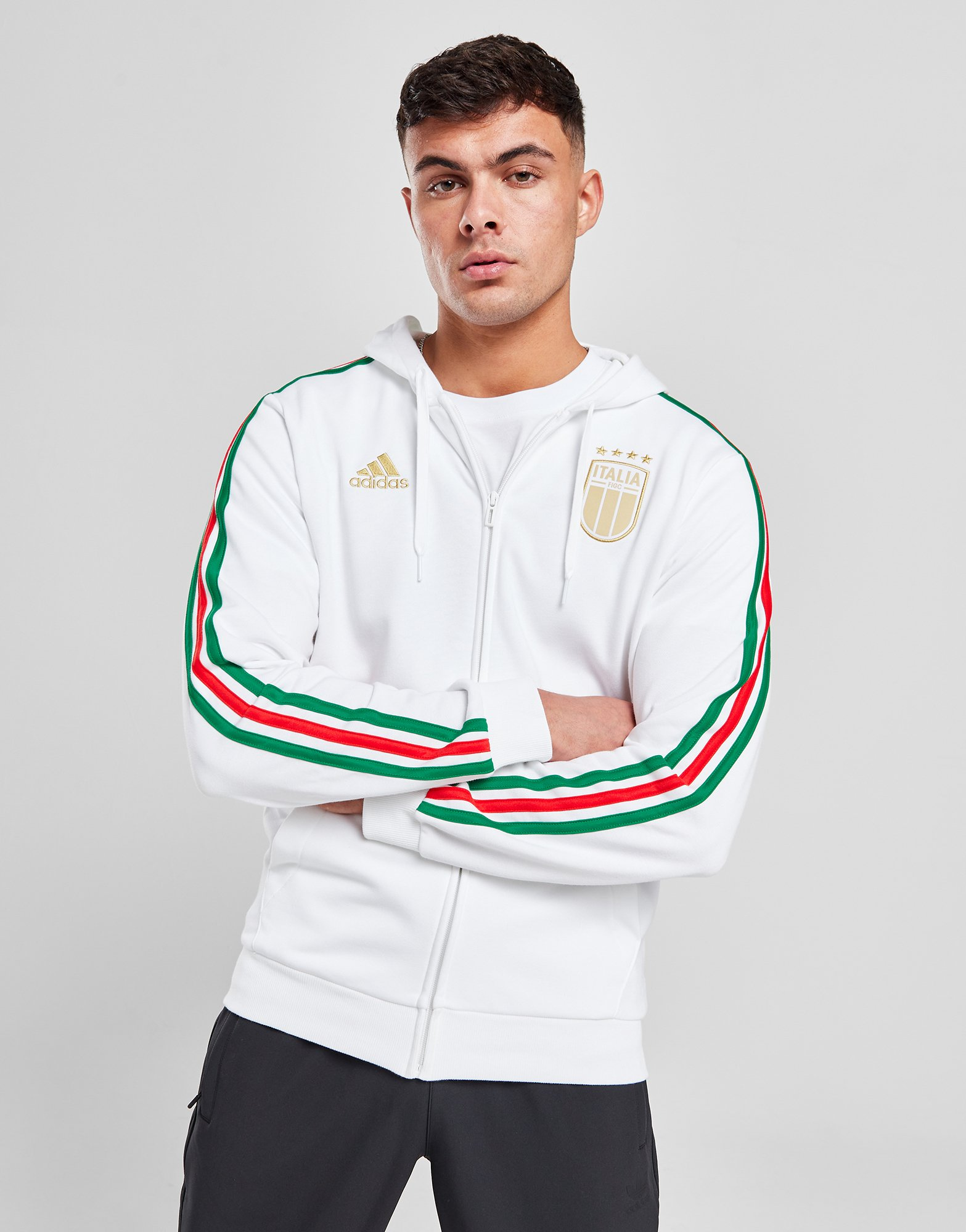 adidas Sweat à Capuche Zippé Italie DNA Homme