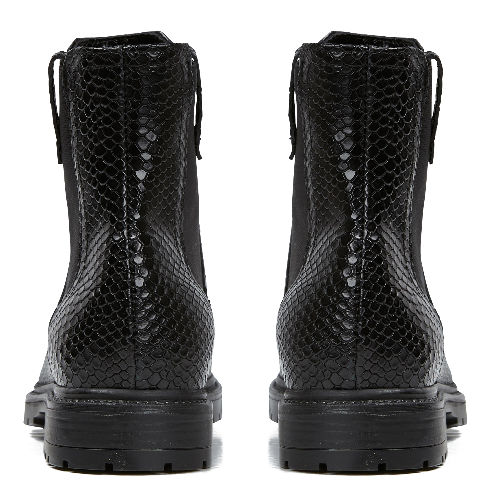 CANDIDE - Bottines Candide Reptile en cuir imprimé serpent | Noir