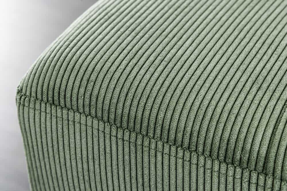 Design Sitzbank BOUTIQUE 100cm grün Cord schwarze Metallbeine