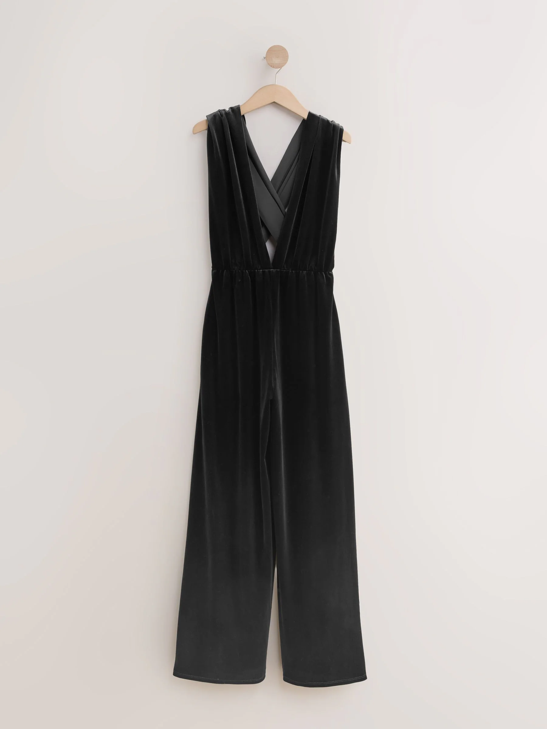 Zwart - Occasion Velvet Multiway Wide Leg Jumpsuit