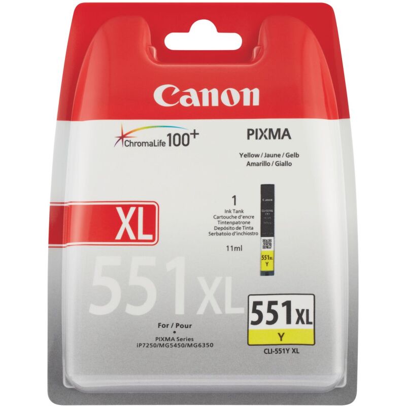 Cartouche Canon CLI-551XL couleurs séparées haute capacité pour imprimante jet d'encre