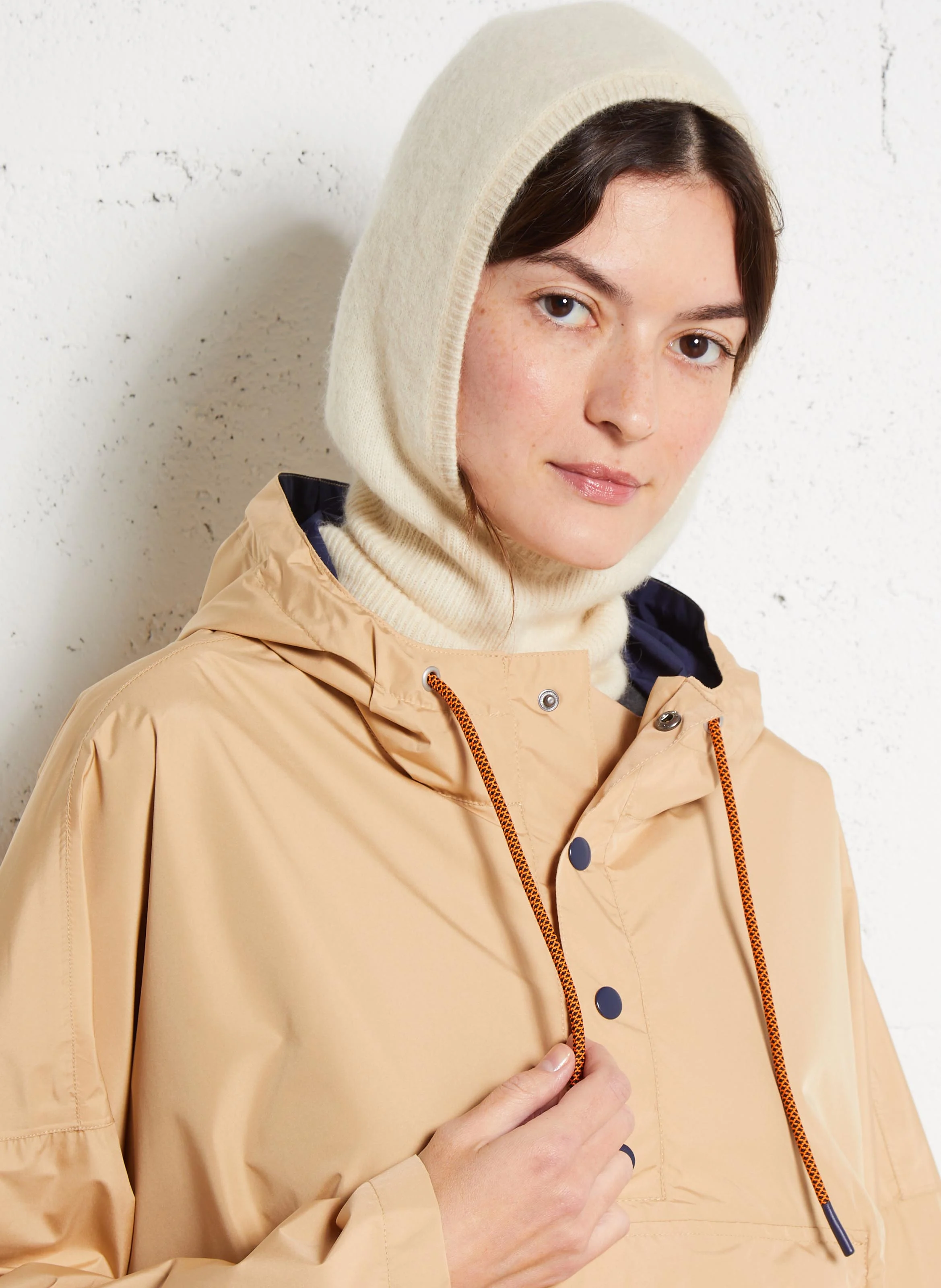 Cagoule en laine mélangée | Beige