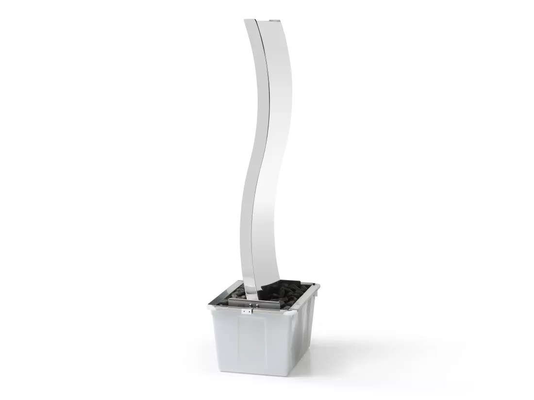 Fontaine d'extérieur vague en acier inoxydable - H.130 cm - Argenté - HOKI