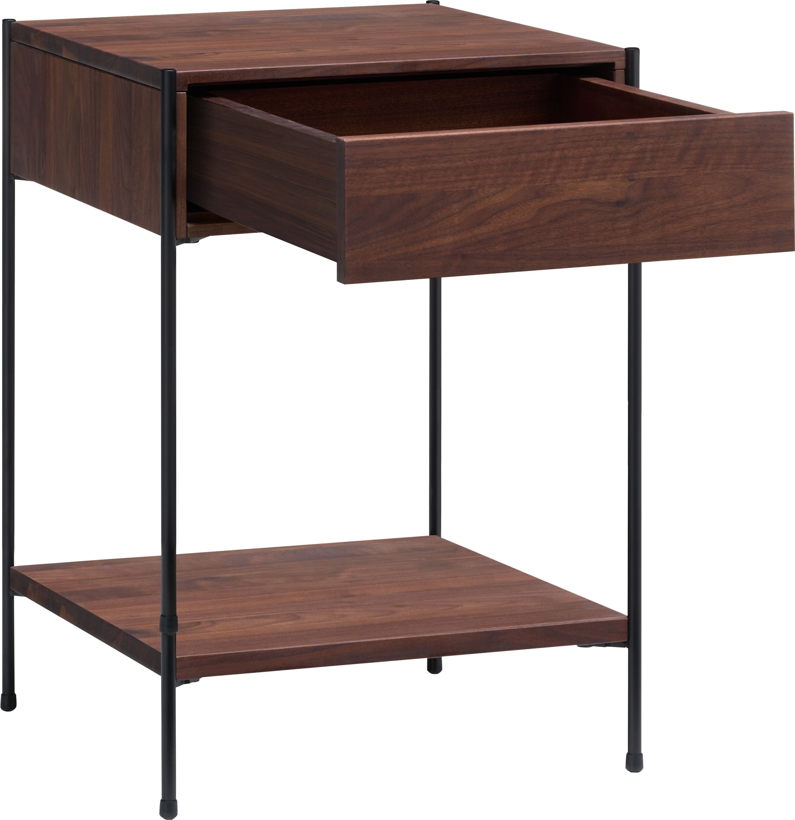 MALA Nachttisch - Nussbaum / B: 40.0 cm x T: 40.0 cm x H: 59.0 cm